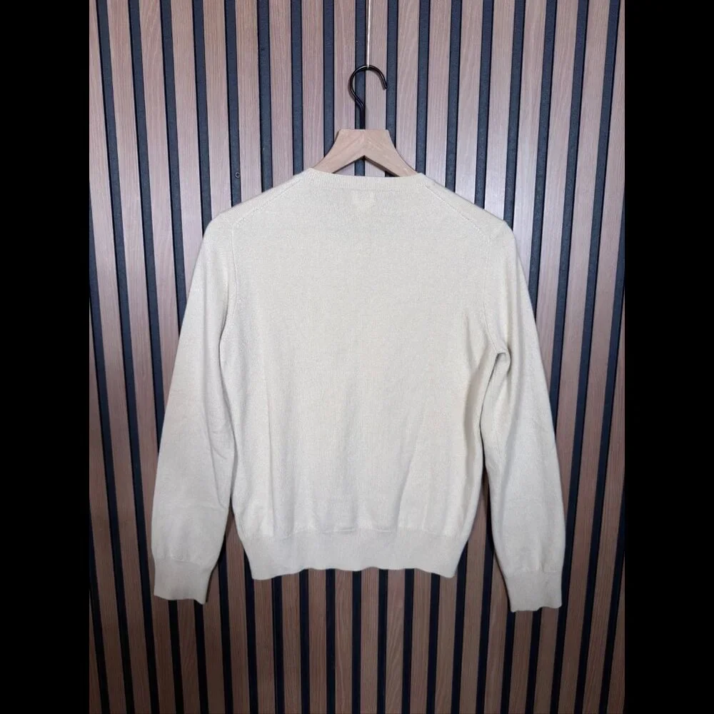 TSE Sweater Medium Womens Beige 100% Pure Cashmere Button Front Cardigan